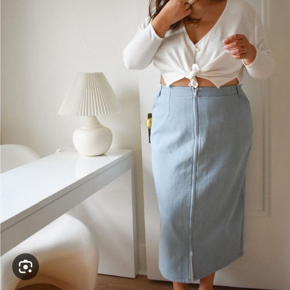 Denim zipper skirt